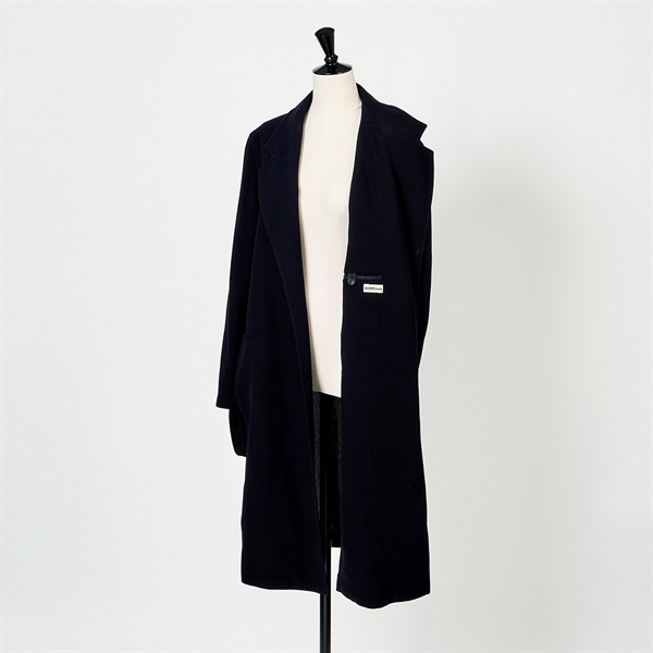 HERMES チェスターコート 38 ネイビー ウール シルク | MixTHINKS