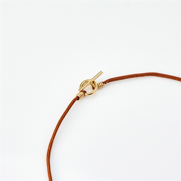 HERMES リマ ネックレス PM ゴールド ブラウン 750YG | MixTHINKS