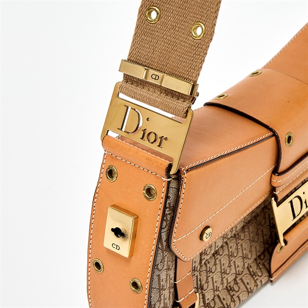 Christian Dior ショルダーバッグ ブラウン ベージュ ゴールド