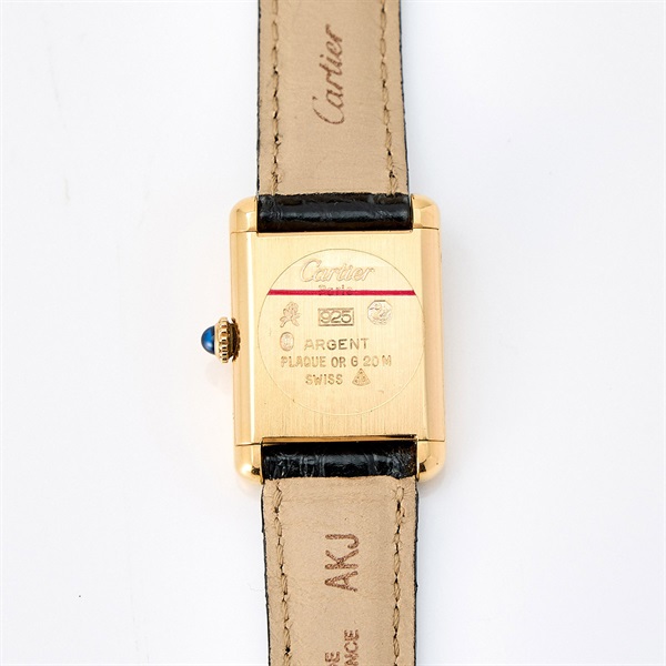 Cartier マスト タンク 手巻き 腕時計 SM ブラック文字盤 ゴールド