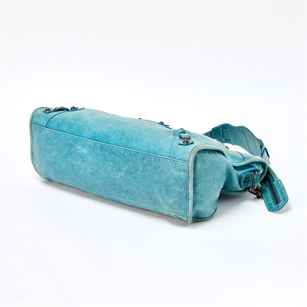 BALENCIAGA シティ ハンドバッグ 115748 ターコイズ グリーン レザー