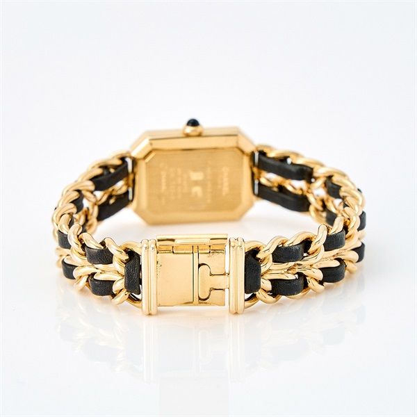 CHANEL プルミエール H0001 クオーツ 腕時計 L ブラック文字盤