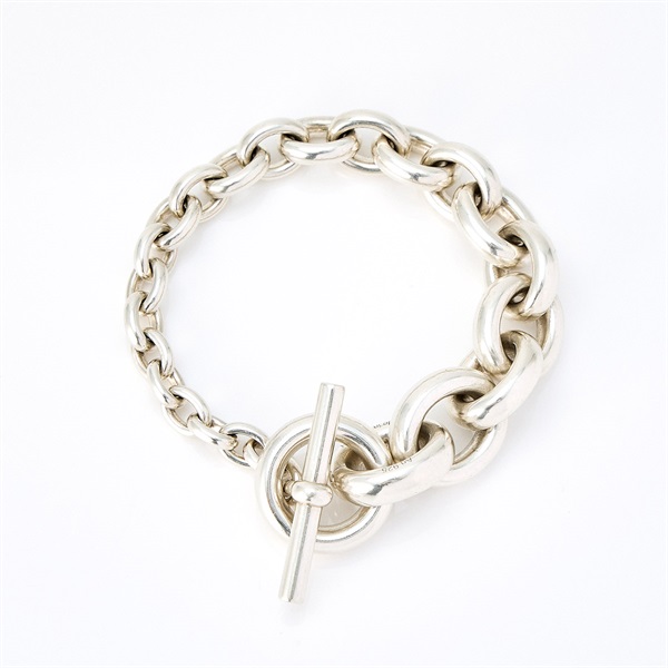 クレッシェンドブレスレット大コマ1追加925刻印 HERMES クレッシェンド