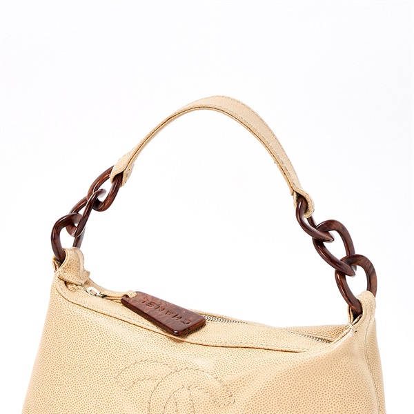 CHANEL ココマーク 2002年頃 ショルダーバッグ ベージュ ゴールド