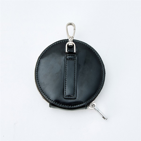 PRADA トライアングル ラウンド コインケース シルバー ブラッシュド