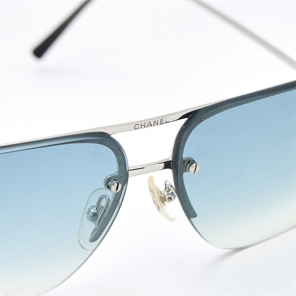 CHANEL ココマーク サングラス 57□12 130 グレー ブルー メタル