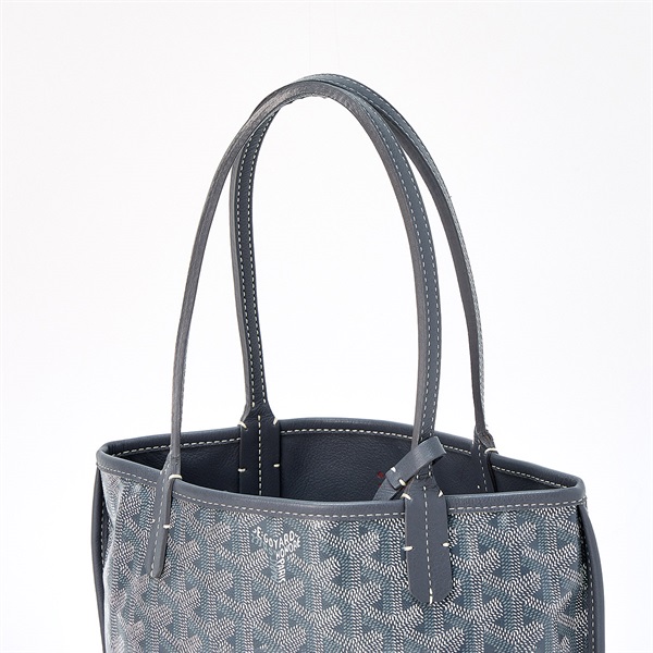 GOYARD アンジュ ミニ ハンドバッグ グレー シルバー PVC | MixTHINKS