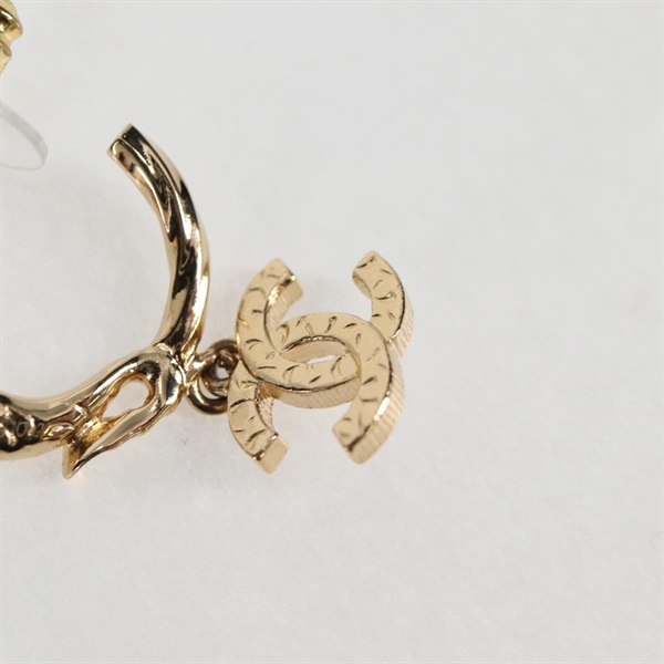 CHANEL ココマーク ピアス フィッシュラインストーン ゴールド GP