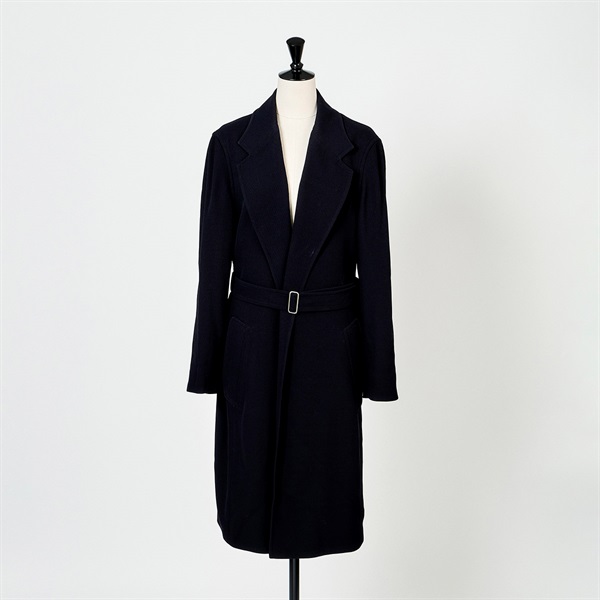 HERMES チェスターコート 38 ネイビー ウール シルク | MixTHINKS