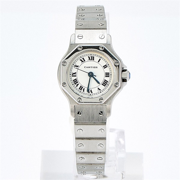 Cartier サントス オクタゴン 090602177 自動巻き 腕時計 ホワイト文字