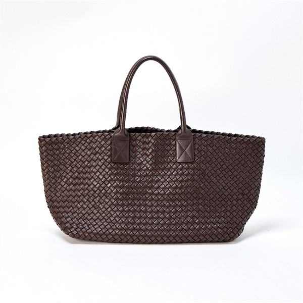 BOTTEGA VENETA イントレチャート カバ MM トートバッグ ブラウン