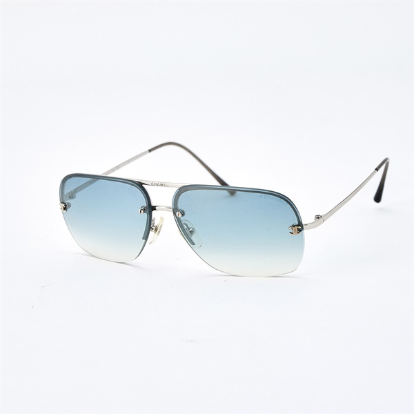 CHANEL ココマーク サングラス 57□12 130 グレー ブルー メタル