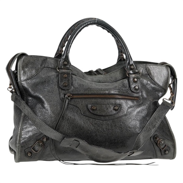 BALENCIAGA シティ ハンドバッグ ブラック ブラック レザー