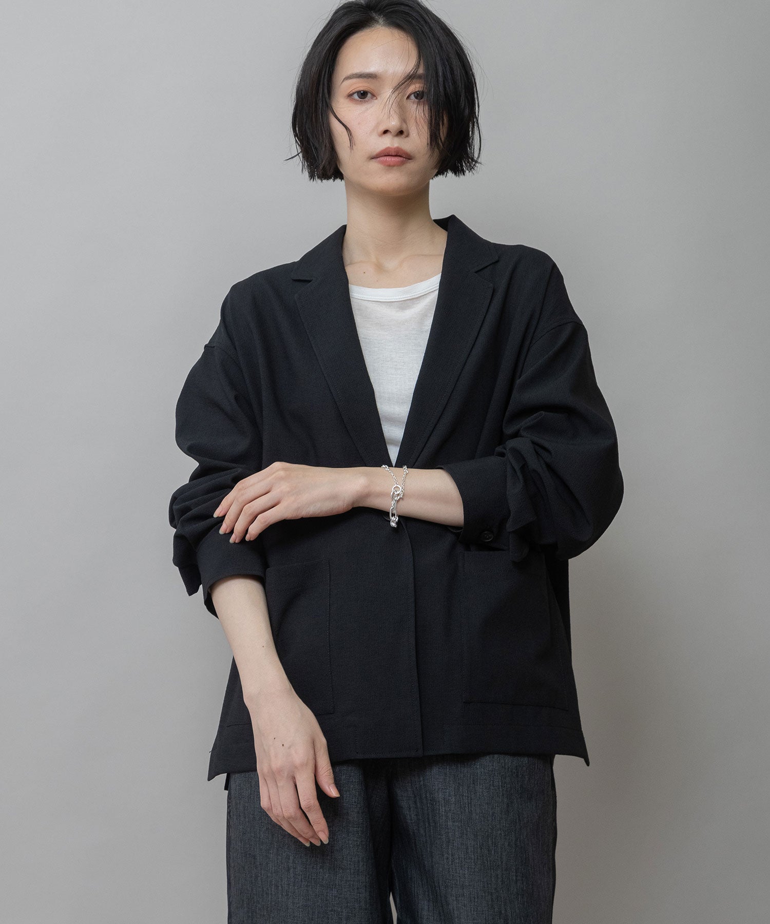 UVカット】【防シワ】【ウォッシャブル】ストレッチサップジャケット