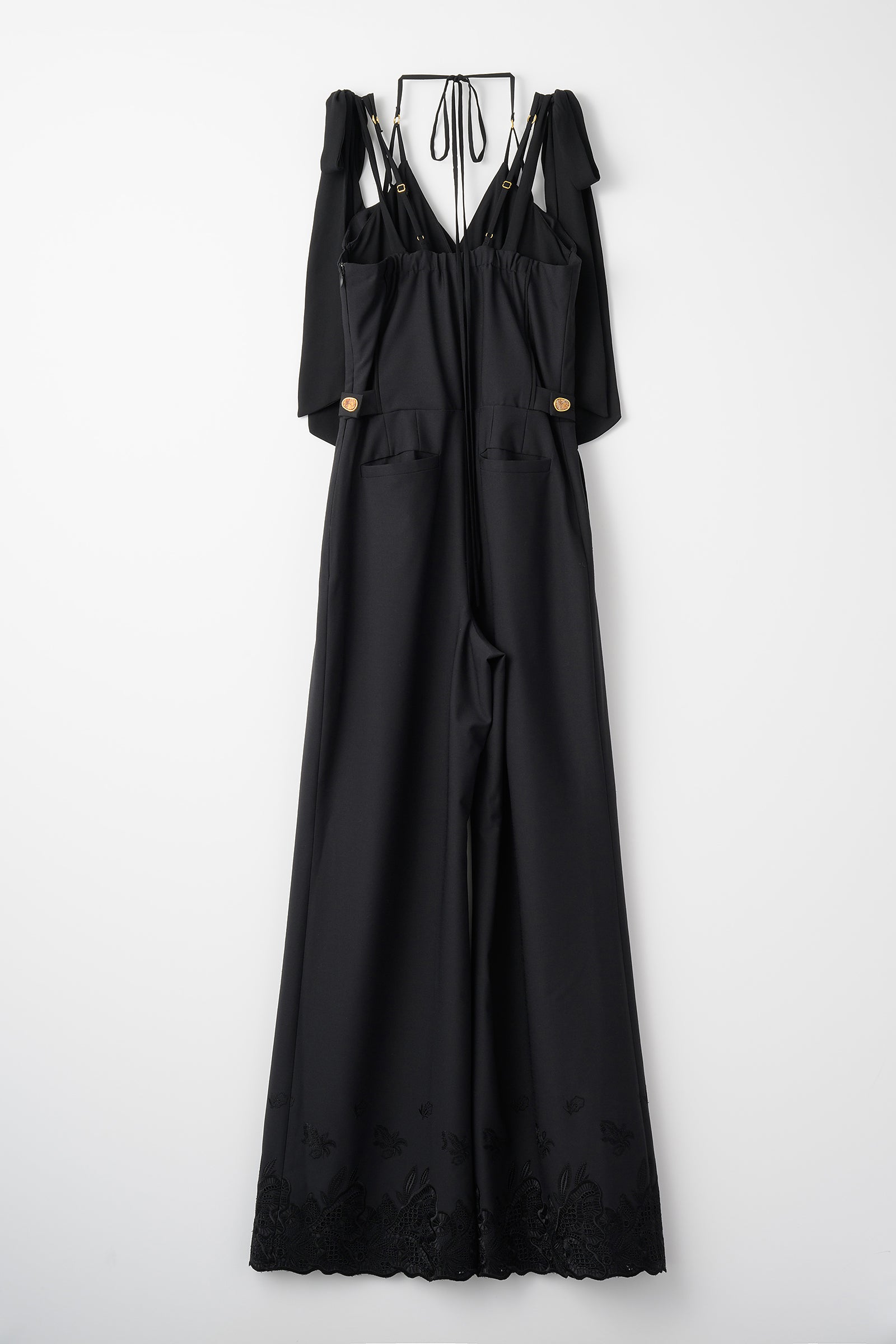 Morpho embroidery overalls (Black)