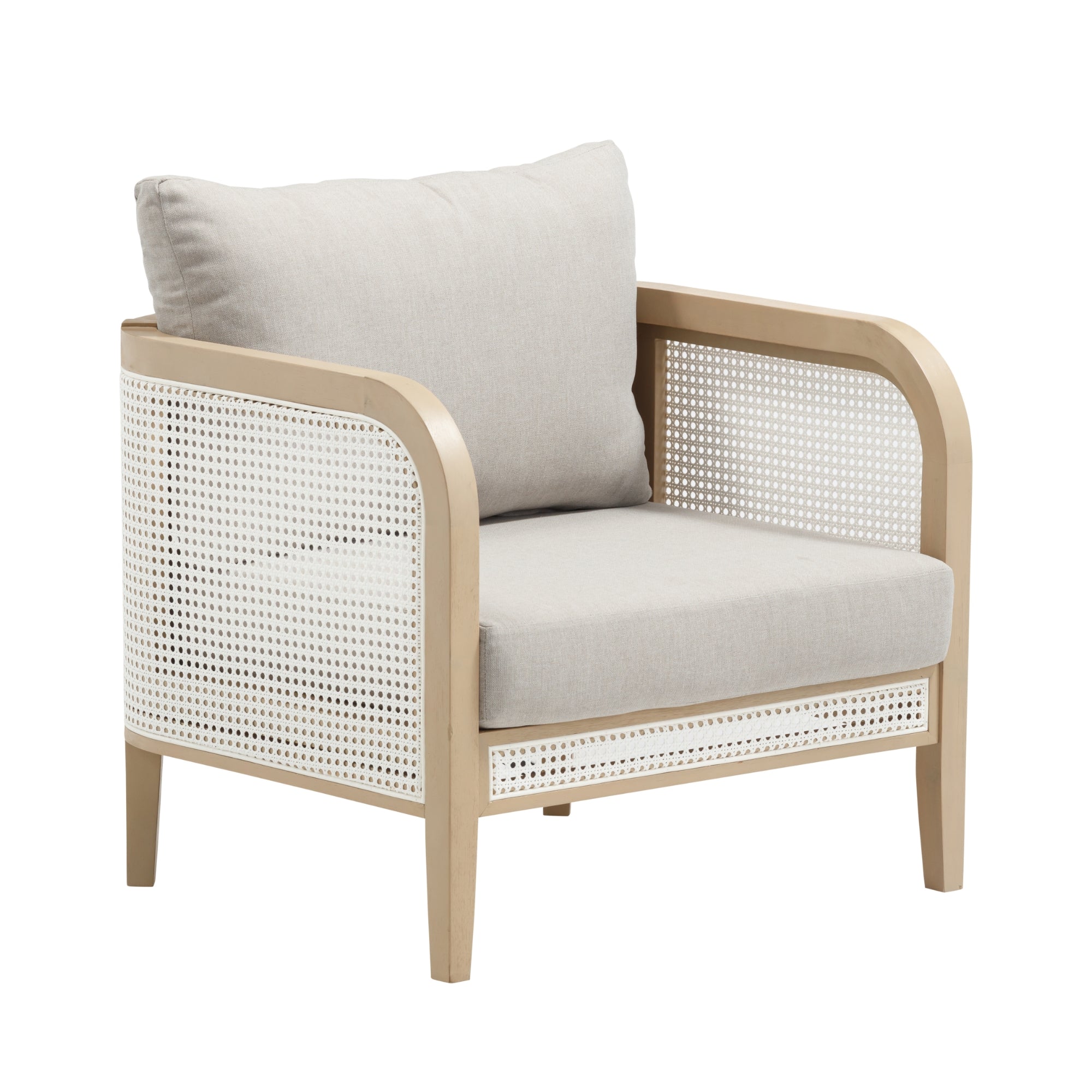 Twila Rattan Outdoor Patio Cushioned Arm Chair Gray Oak | Nathan James