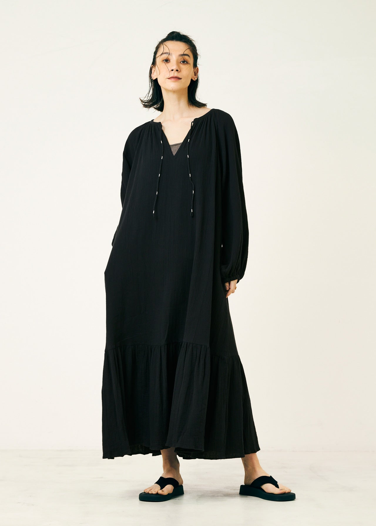 Cotton Gauze Long Dress | Pasand by ne Quittez pas | パサンドバイ