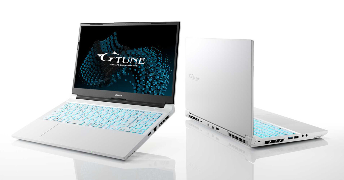 G-TuneノートPC初のホワイトカラーが登場、144Hz駆動の15.6型