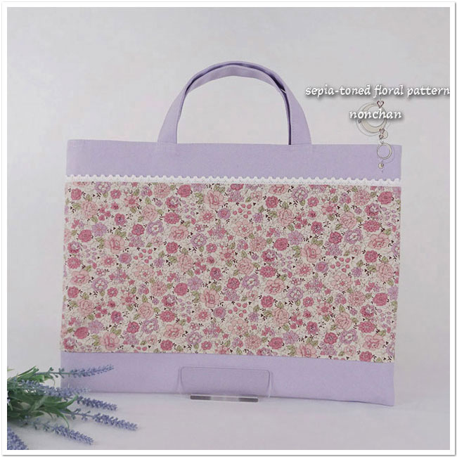 入園入学グッズ 5点セット - 保育園 幼稚園 レッスンバッグ 花柄 紫