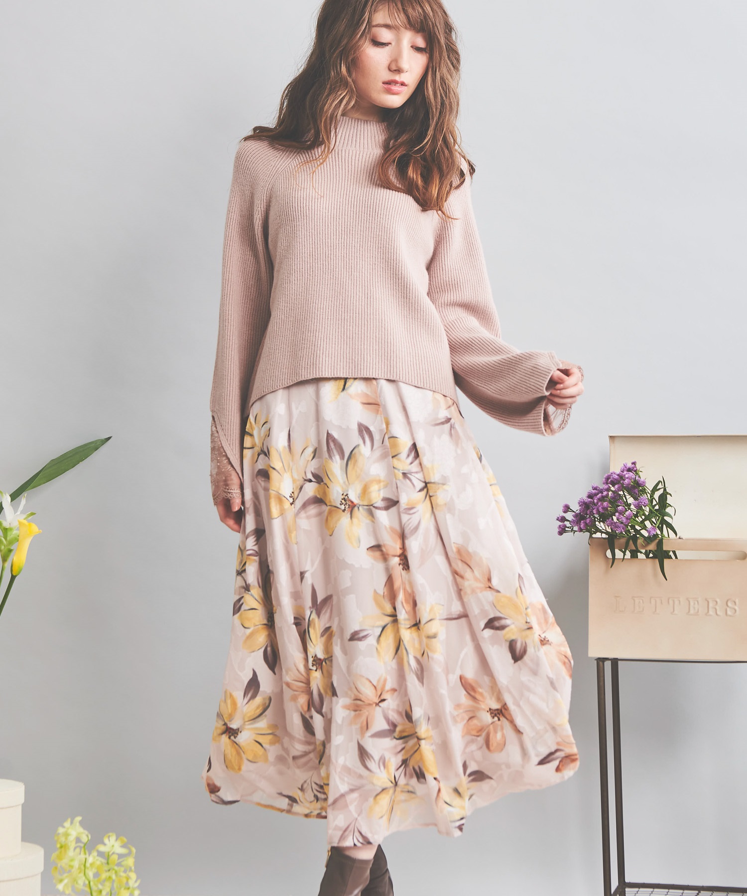 カットジャガード花柄スカート | フレアスカート | NOELA OFFICIAL WEB