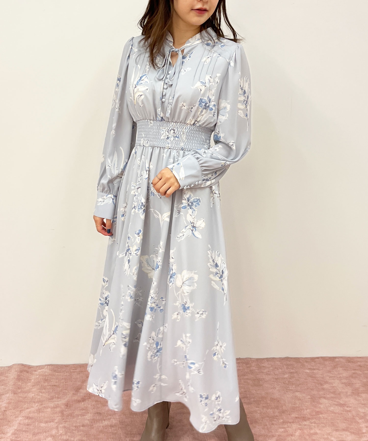 ぼかしフラワー柄ワンピース | ロングワンピース | NOELA OFFICIAL WEB