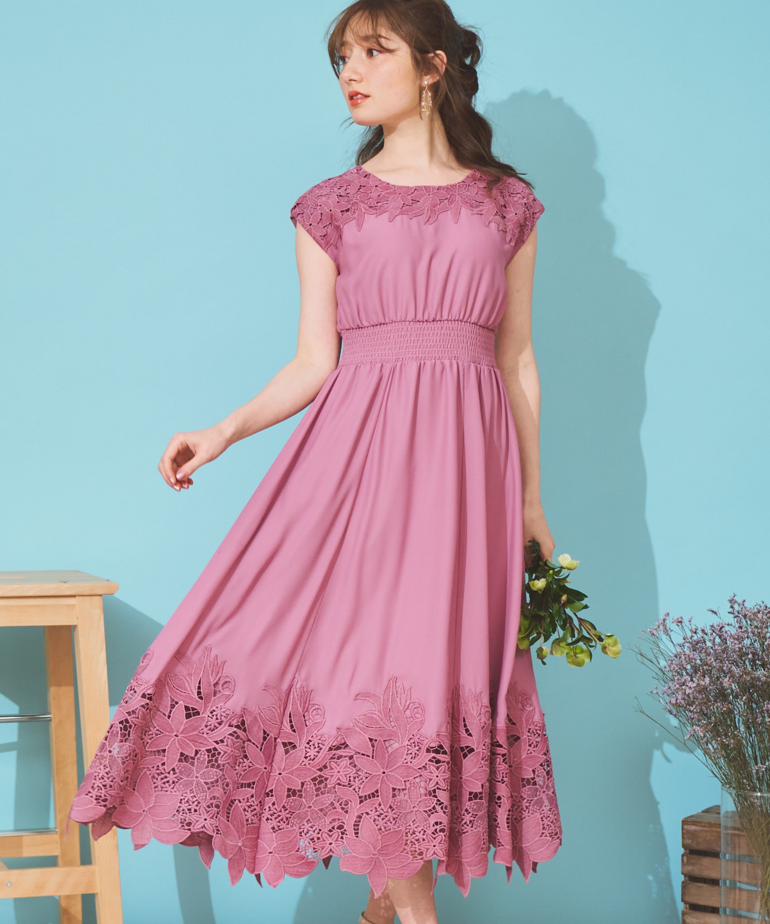 パネルレースワンピース | ロングワンピース | NOELA OFFICIAL WEB STORE