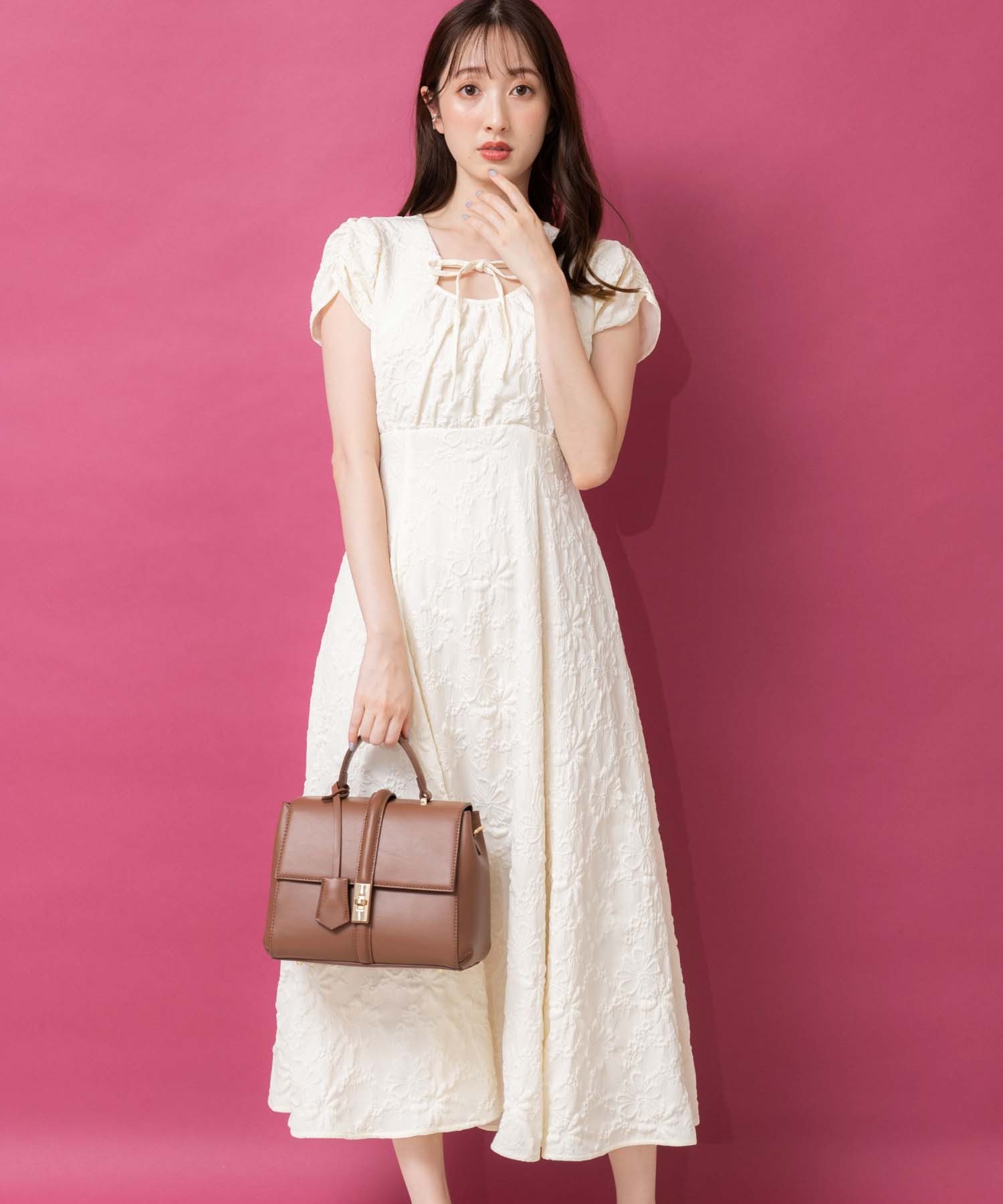 ギャザージャガードワンピース | ロングワンピース | NOELA OFFICIAL