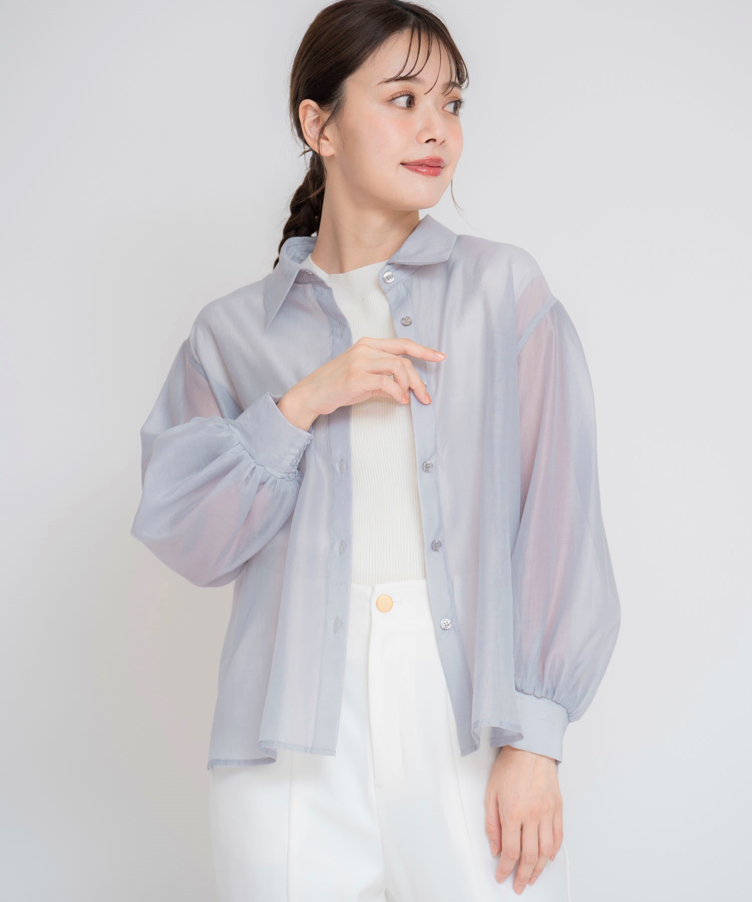 シアーバックレースアップシャツ | シャツ・ブラウス | NOELA OFFICIAL
