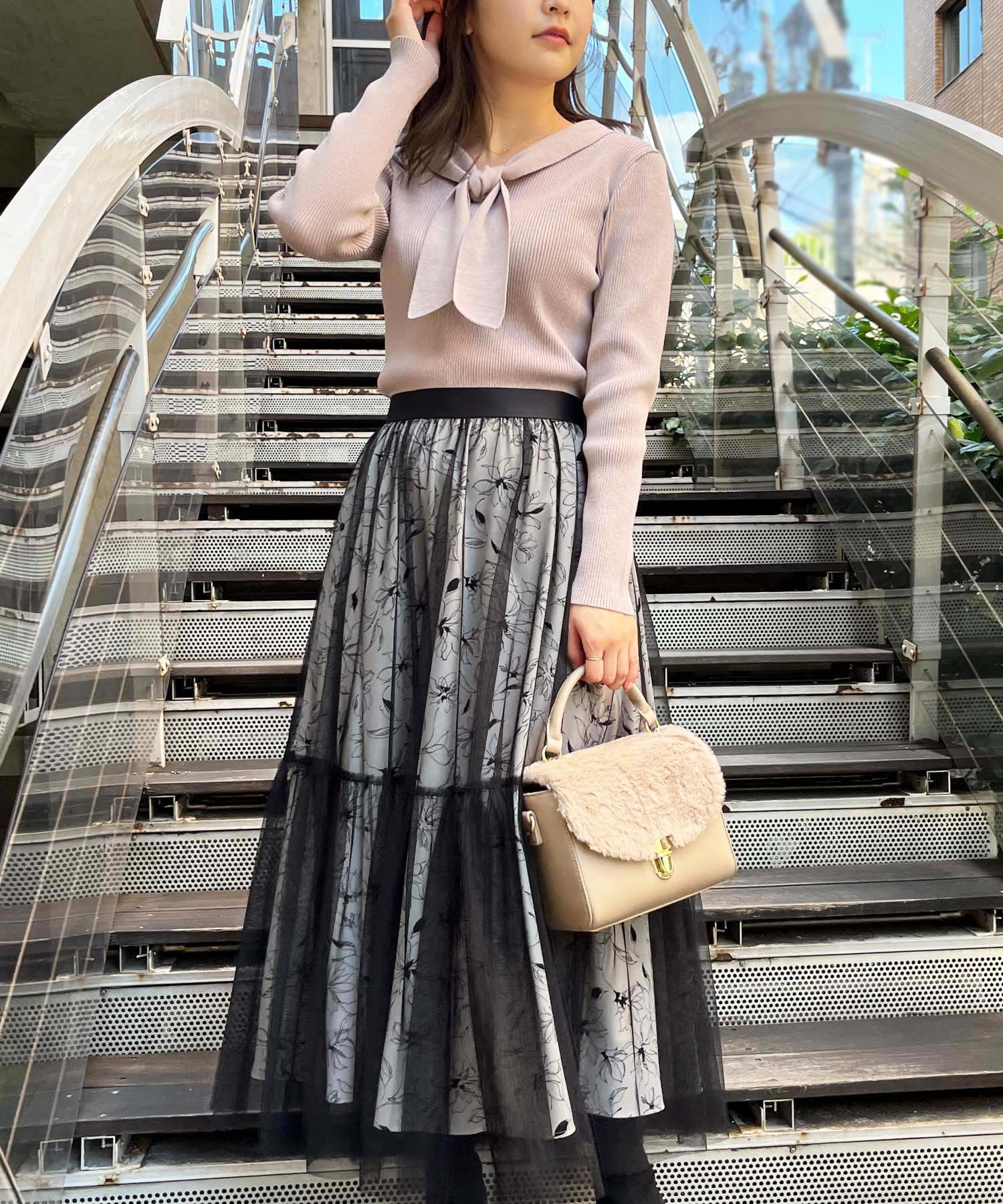 チュールプリントスカート | フレアスカート | NOELA OFFICIAL WEB STORE