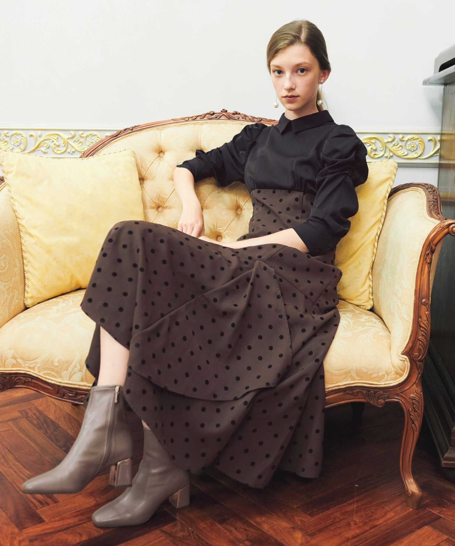 パターンドッキングワンピース | ロングワンピース | NOELA OFFICIAL