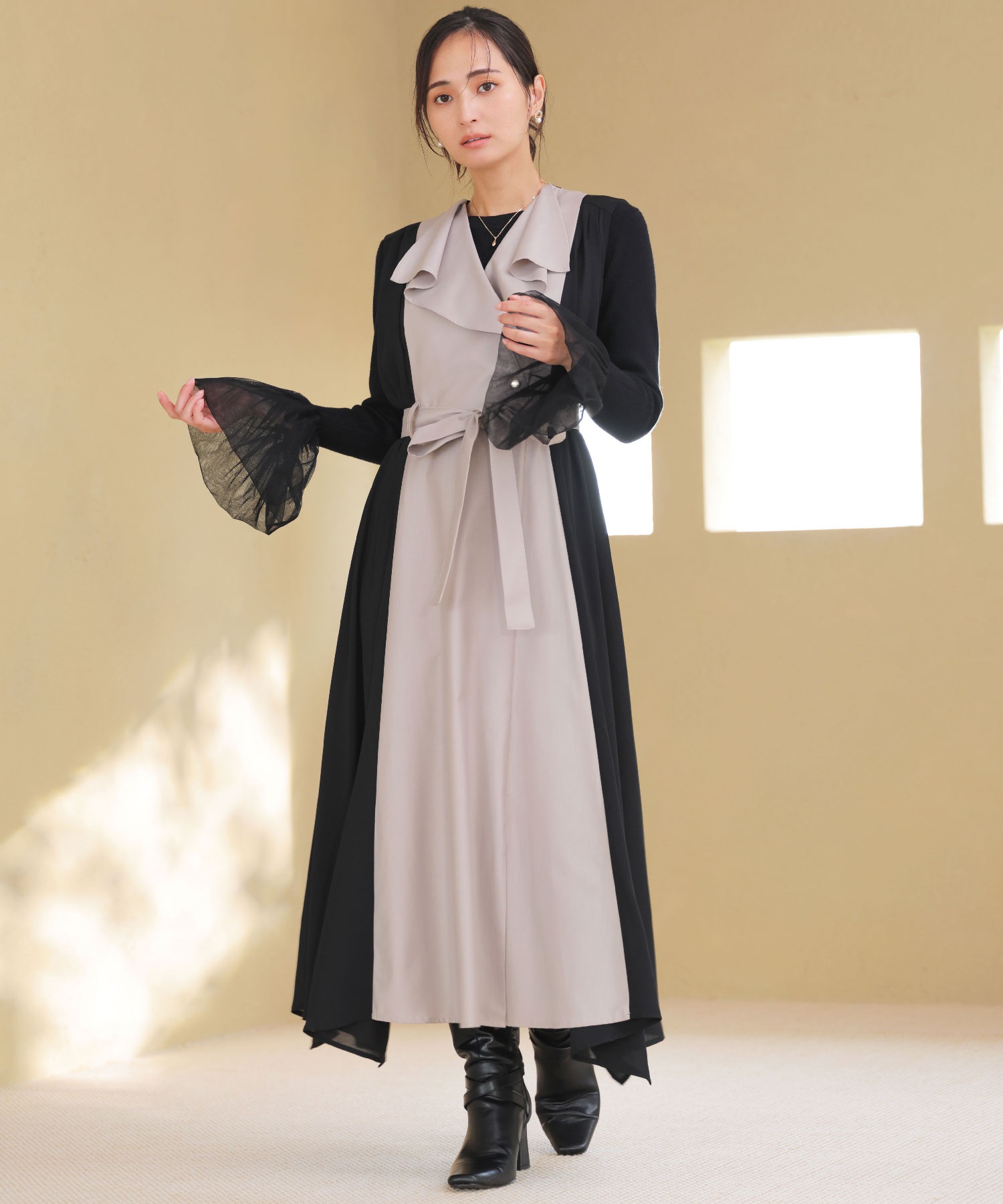 シフォン切り替えジャンスカ | ロングワンピース | NOELA OFFICIAL WEB