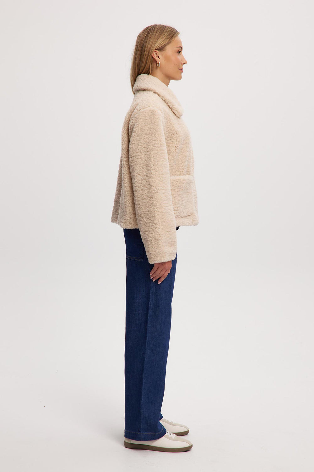 Frieda Short Length Vegan Sherpa Coat | Noize