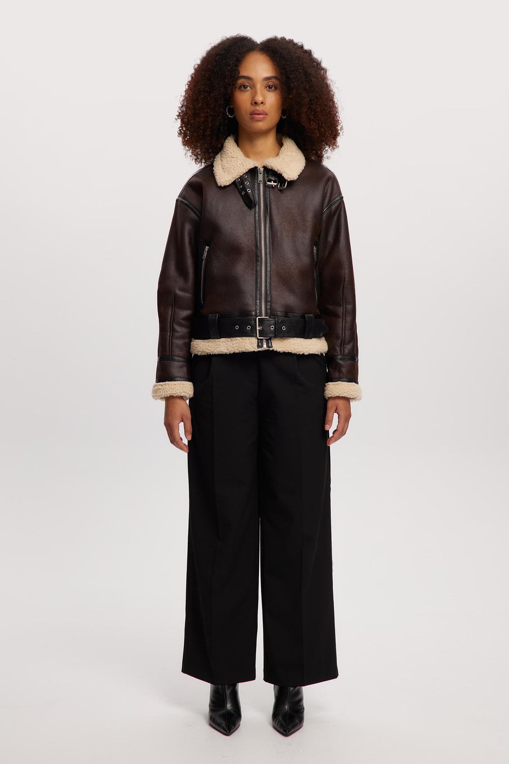Lexie Cropped Length Vegan Leather Coat | Noize