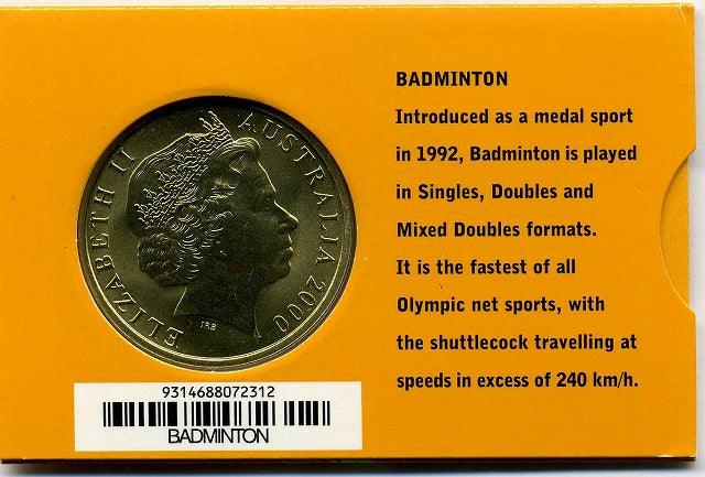 オーストラリア シドニーオリンピック5ドル黄銅貨 バドミントン