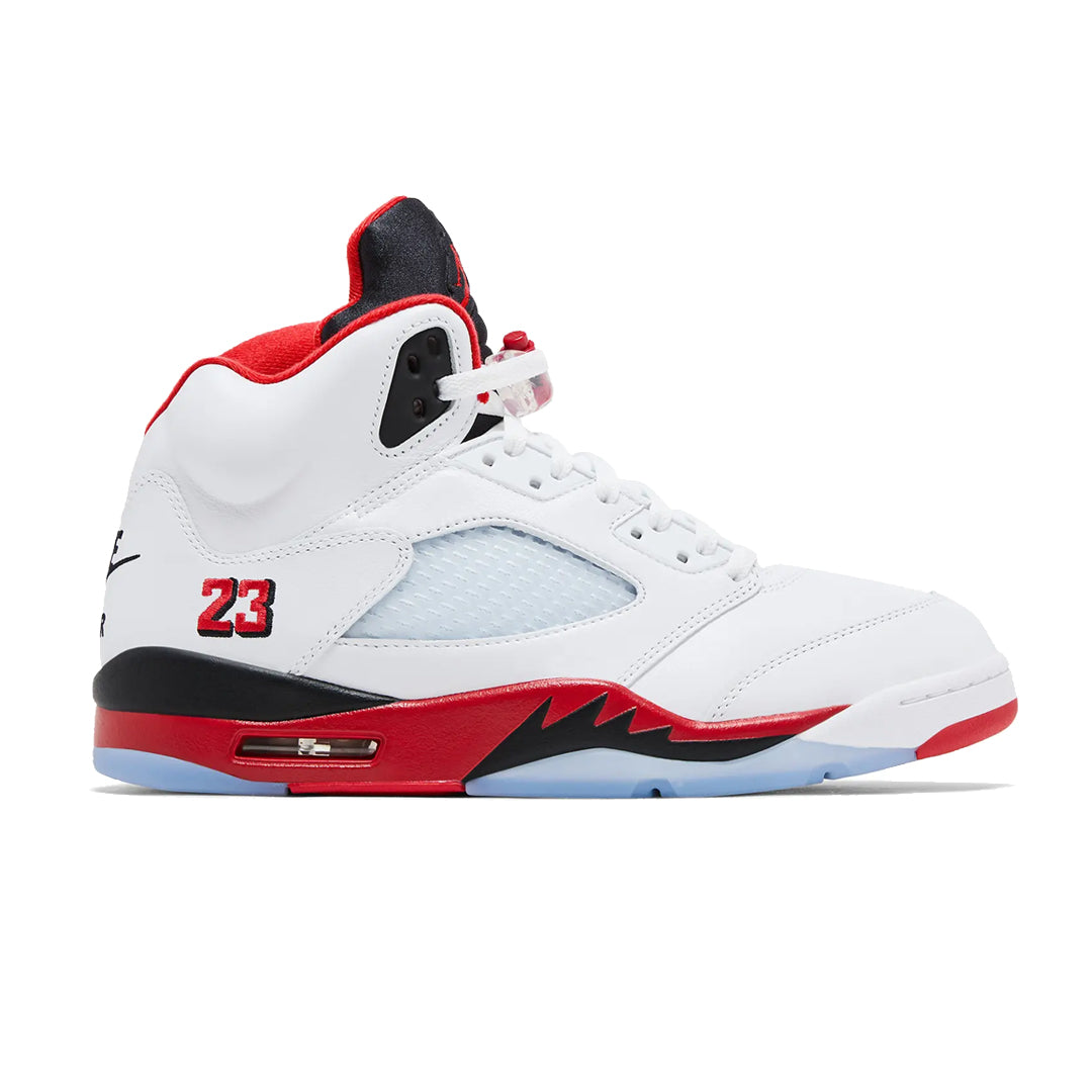AIR JORDAN 5 RETRO WHITE/FIRE RED – NRML