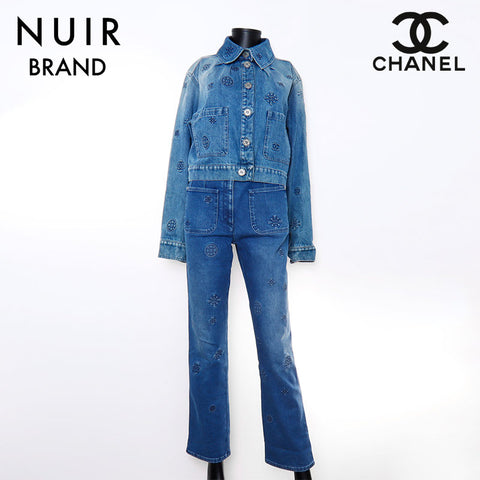 シャネル CHANEL デニム ココマーク Size36 セットアップ ブルー