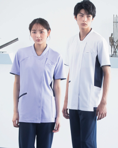 987 男女兼用スクラブジャケット半袖 4D FITT(動体裁断) KAZEN(カゼン