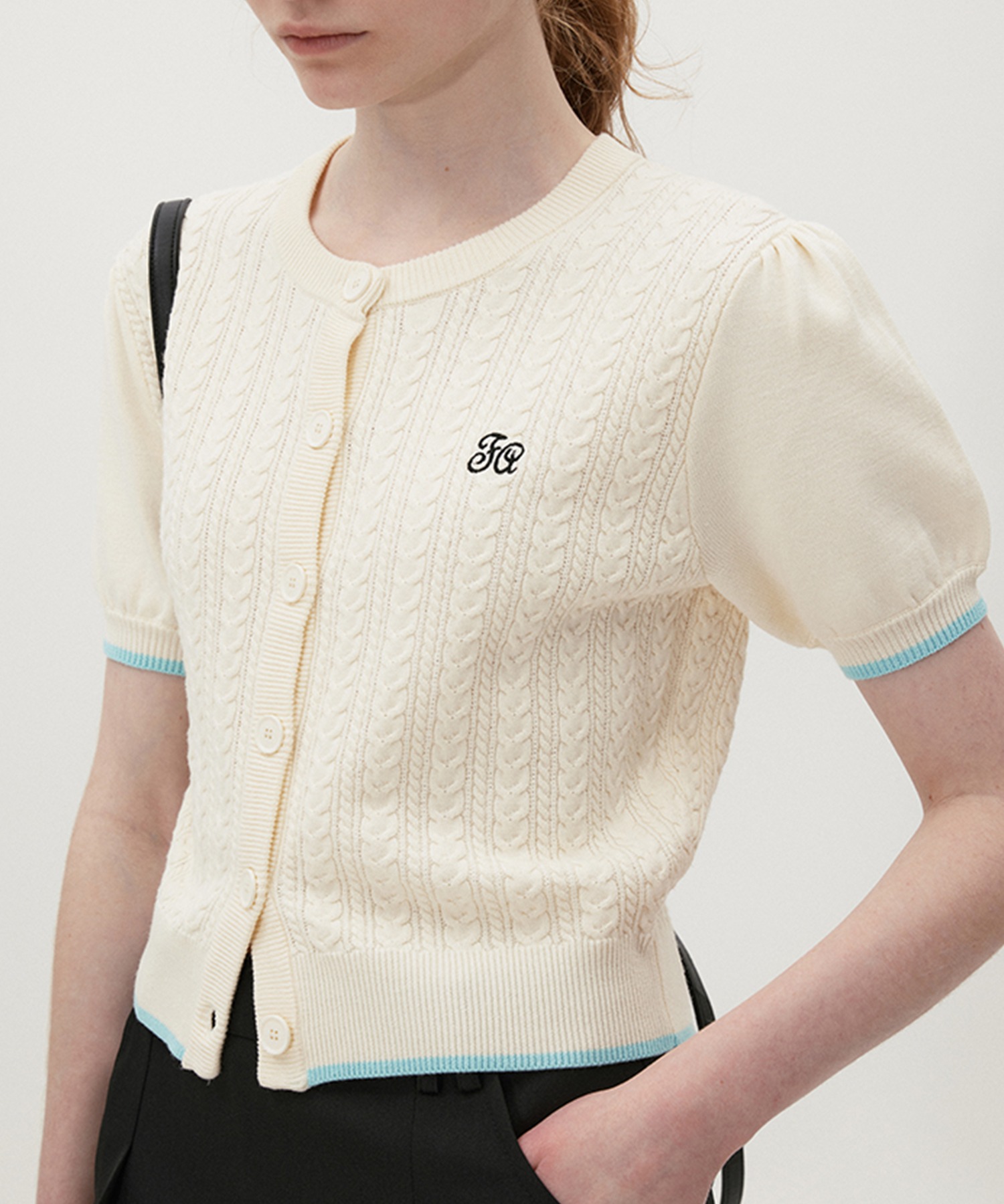 半袖 ケーブルニット カーディガン FX24S077【Fano Studios