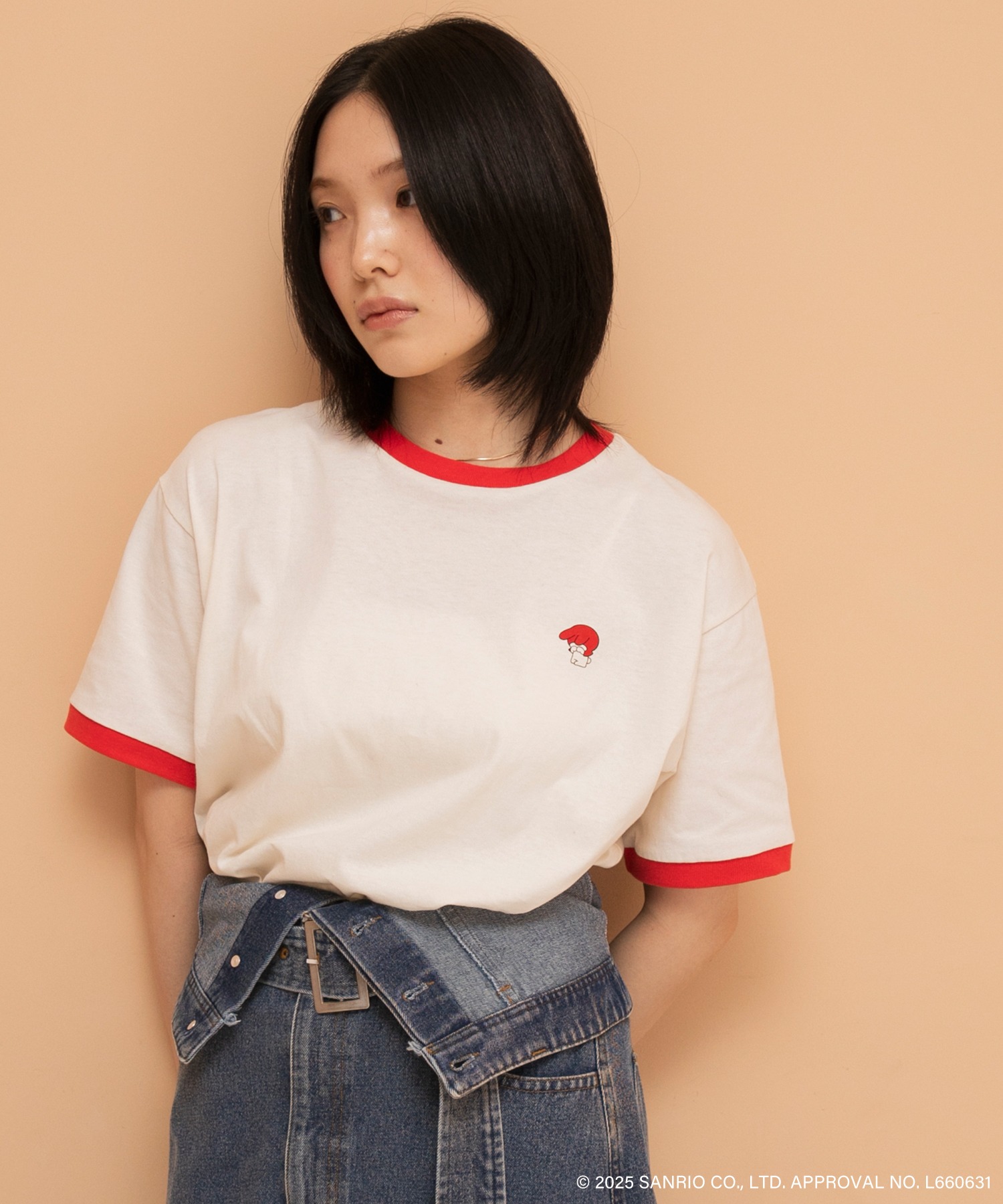 My Melody × forksy.】ワンポイントデザイン クルーネック 半袖