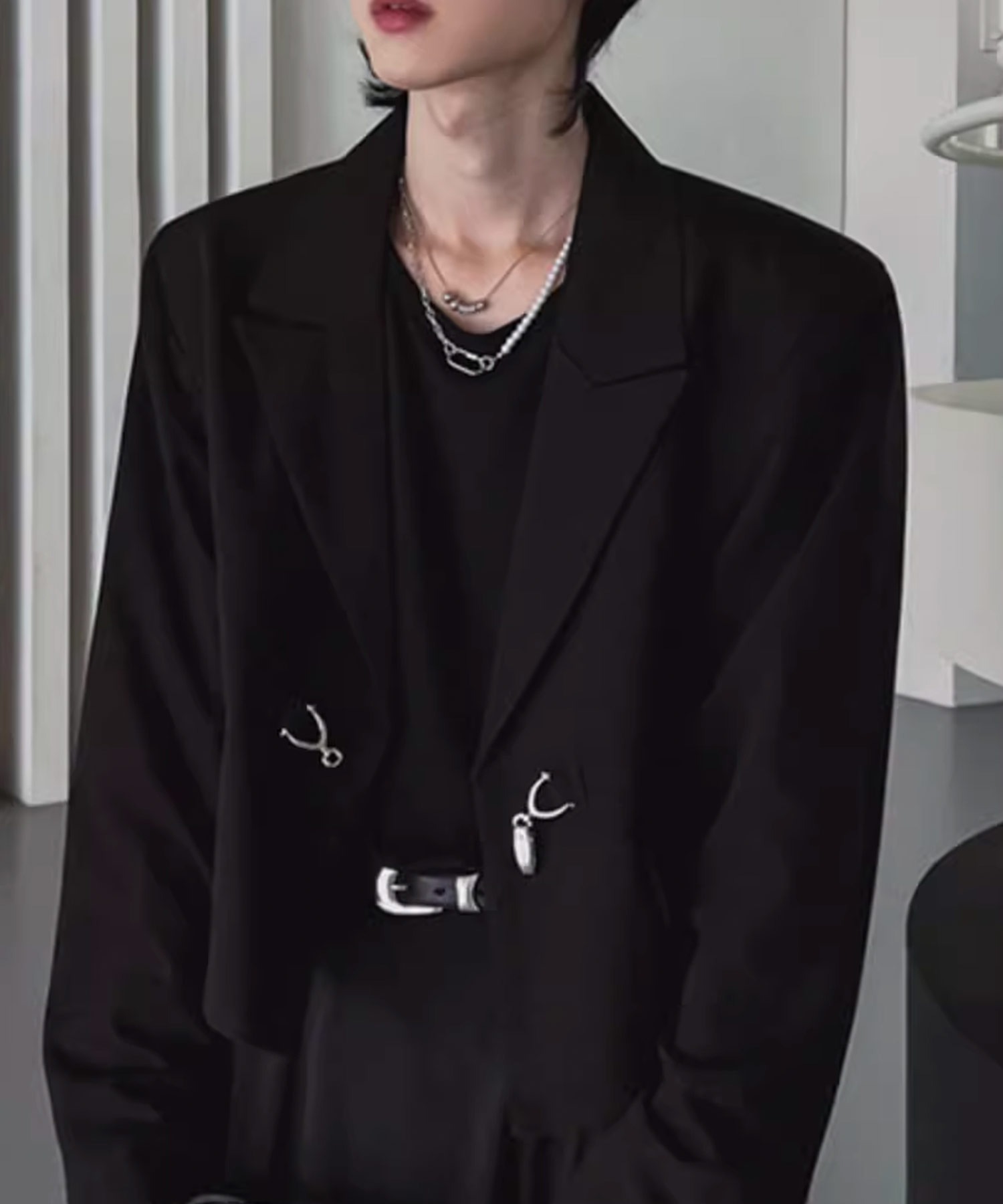 A'GEM/9 × .kom 『BENUSTA/べヌスタ』Metal Hook Cropped Tailored