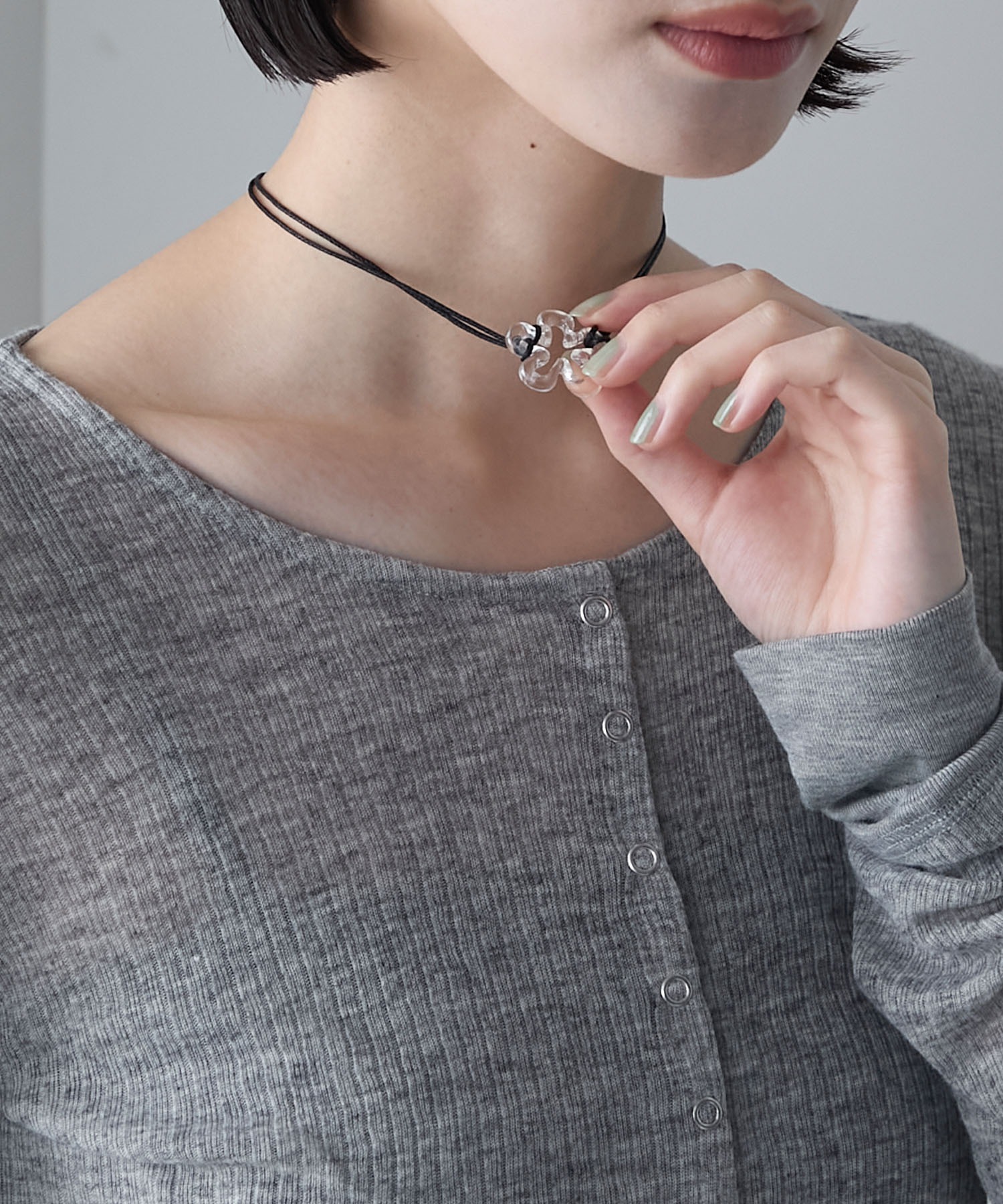 forksy.】クリアフラワー チョーカー ネックレス forksy.│MONO-MART