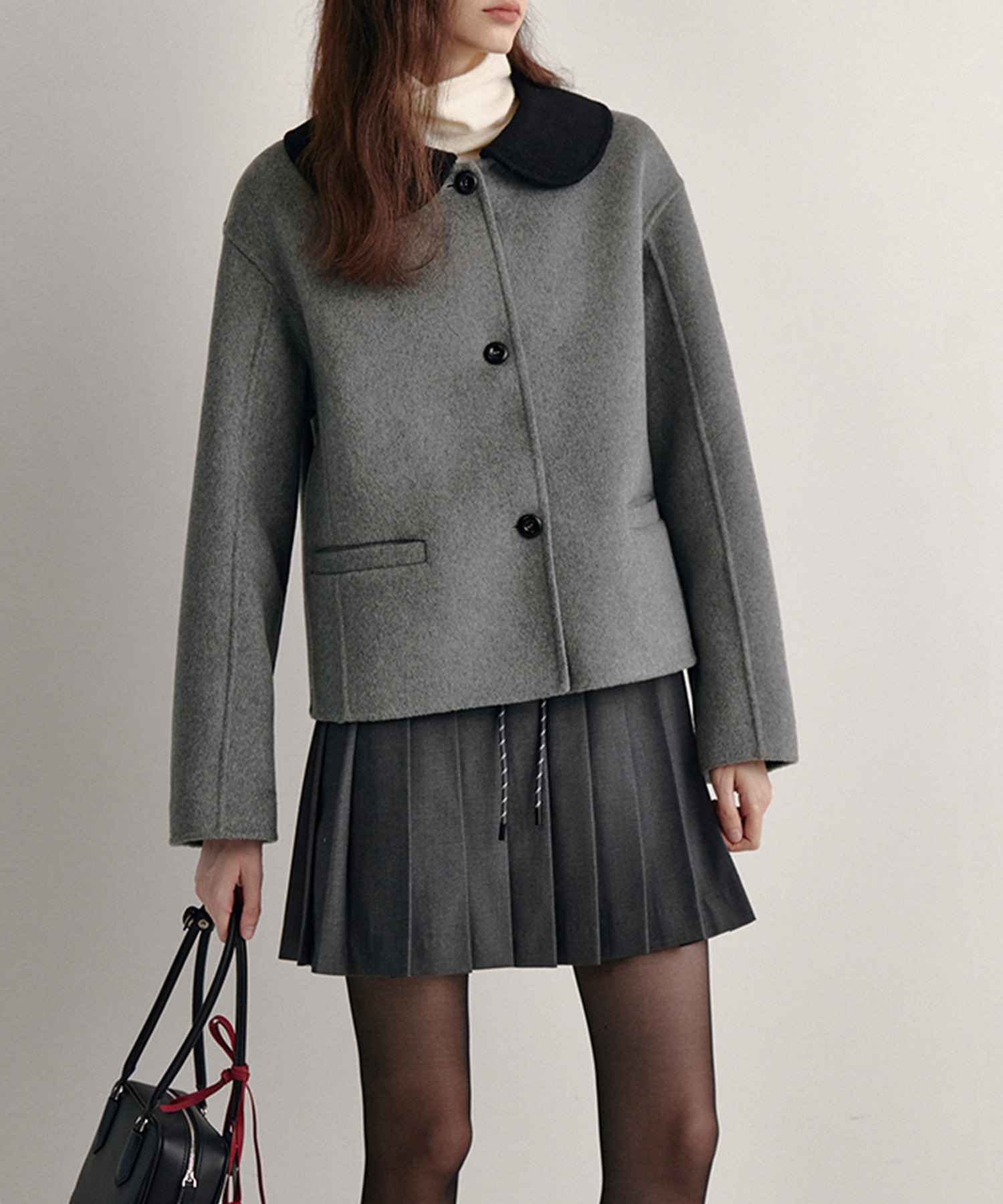 ラウンドカラー ウールショートコート FD24W373【Fano Studios