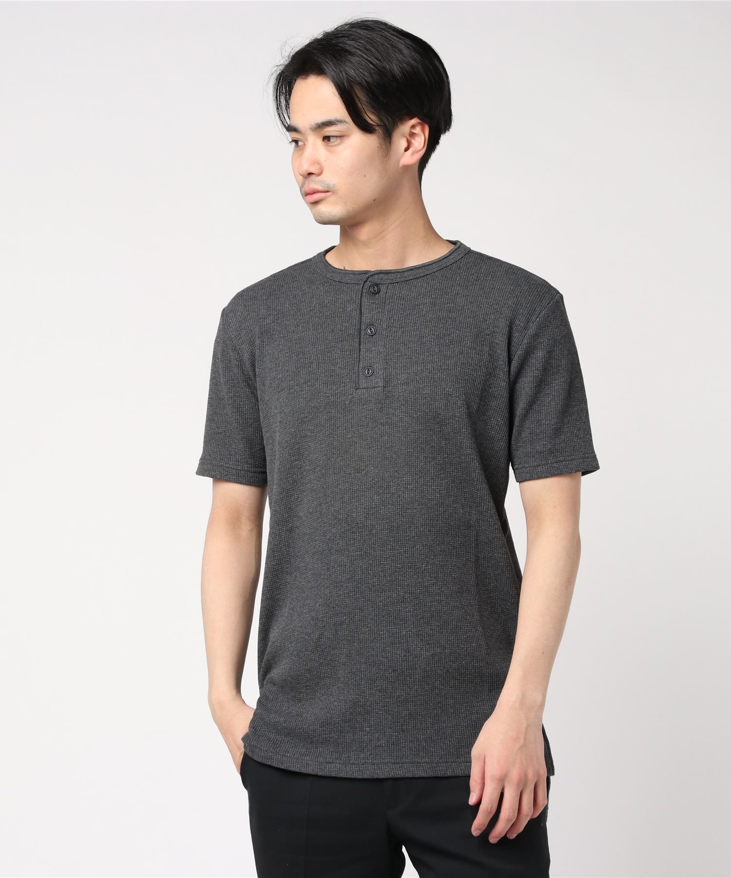 ワッフルサーマル CREW/HENLEY 7分袖＆半袖 Tシャツ / クルーネック