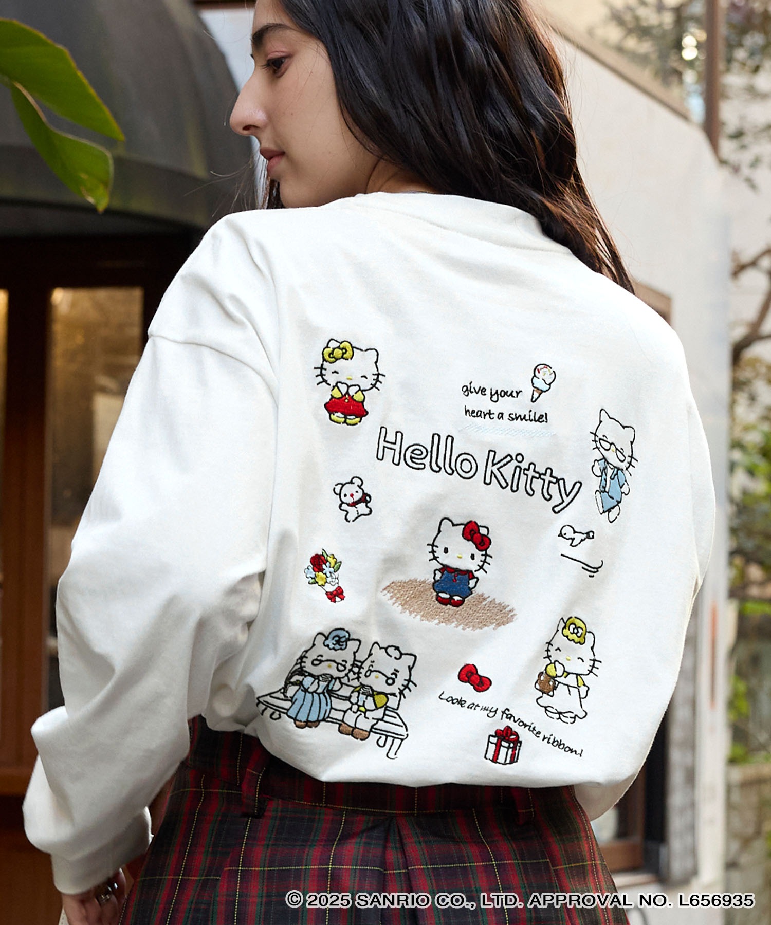 HELLO KITTY】別注 ハローキティ リボン刺繍 オーバーサイズラグラン