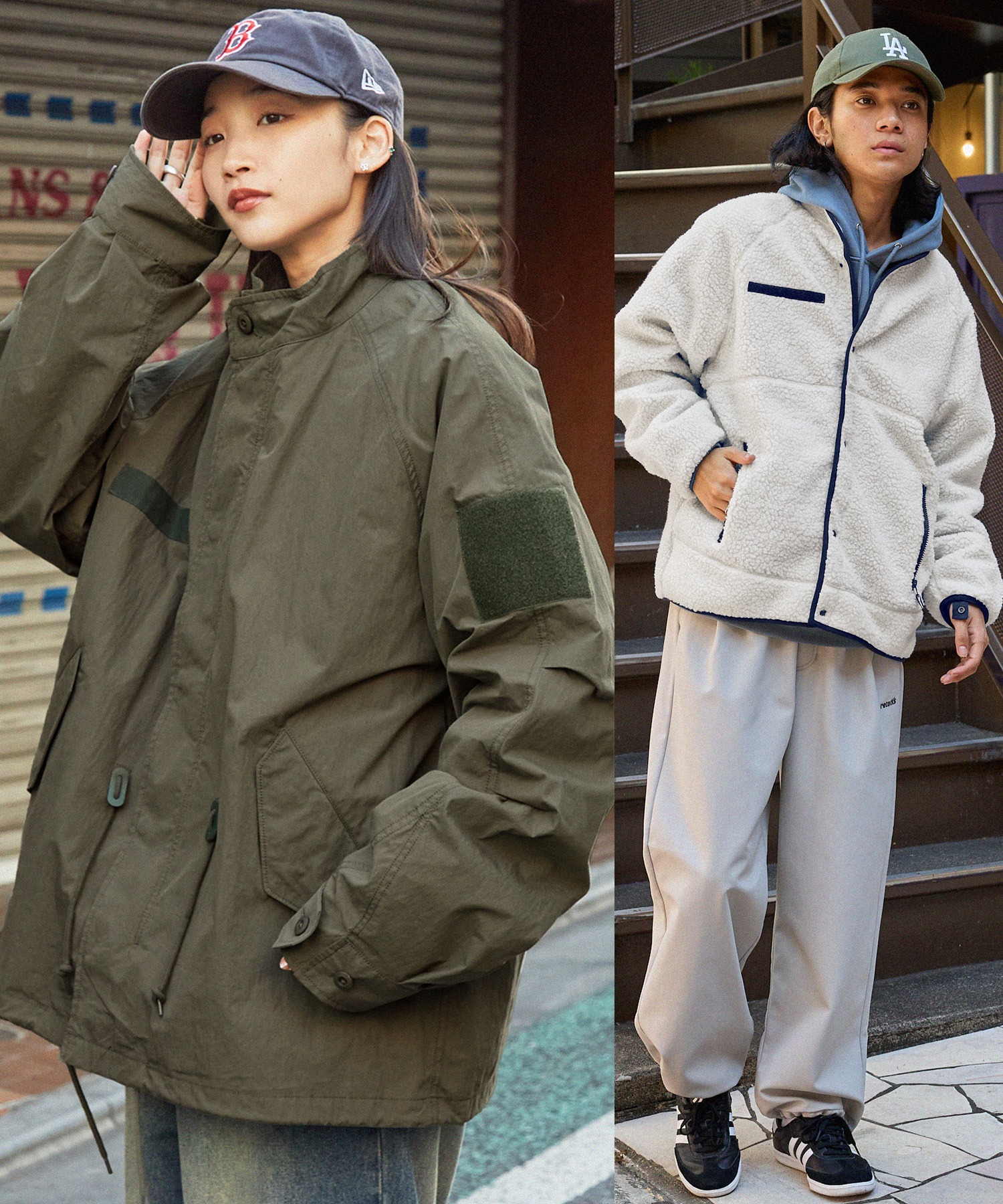 retock's】ビッグシルエット 3WAYショートスタンドM65ミリタリーモッズ