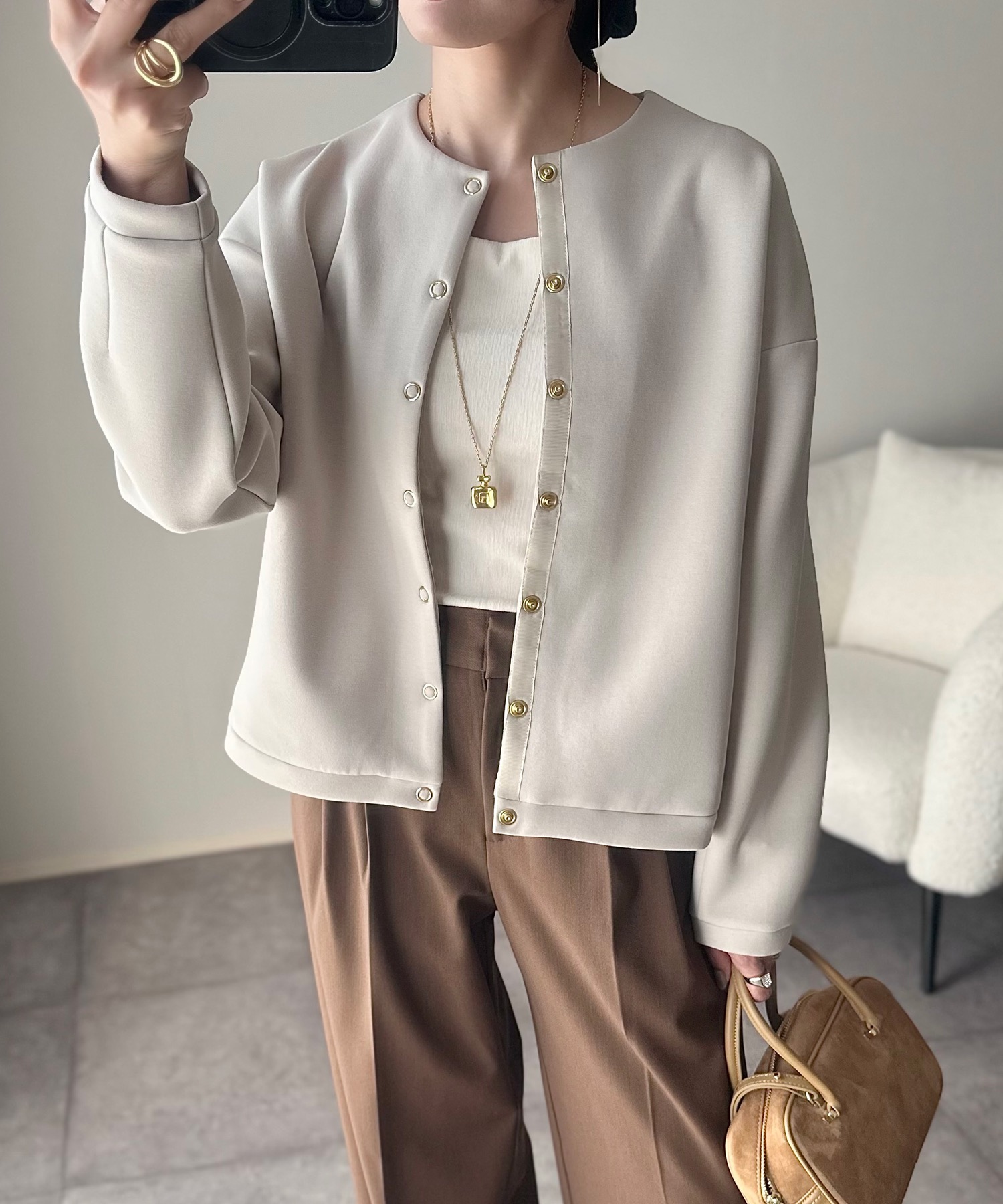 大人カーデ】ダンボールノーカラージャケット Emma Taylor│STYLEDOOR