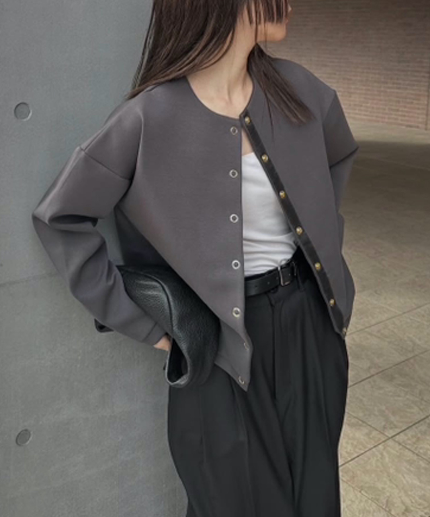 大人カーデ】ダンボールノーカラージャケット Emma Taylor│STYLEDOOR