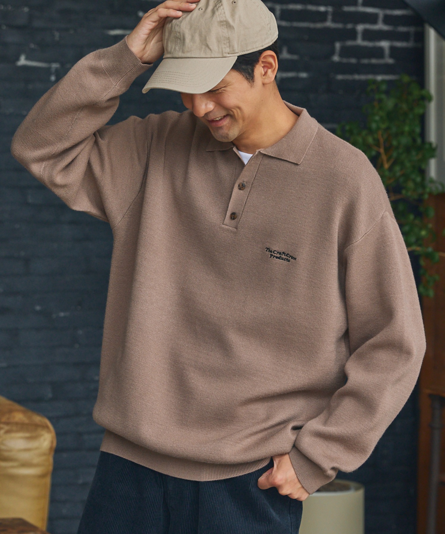 アンチピリング〉オーバーサイズ スウェットライク ウォッシャブル長袖