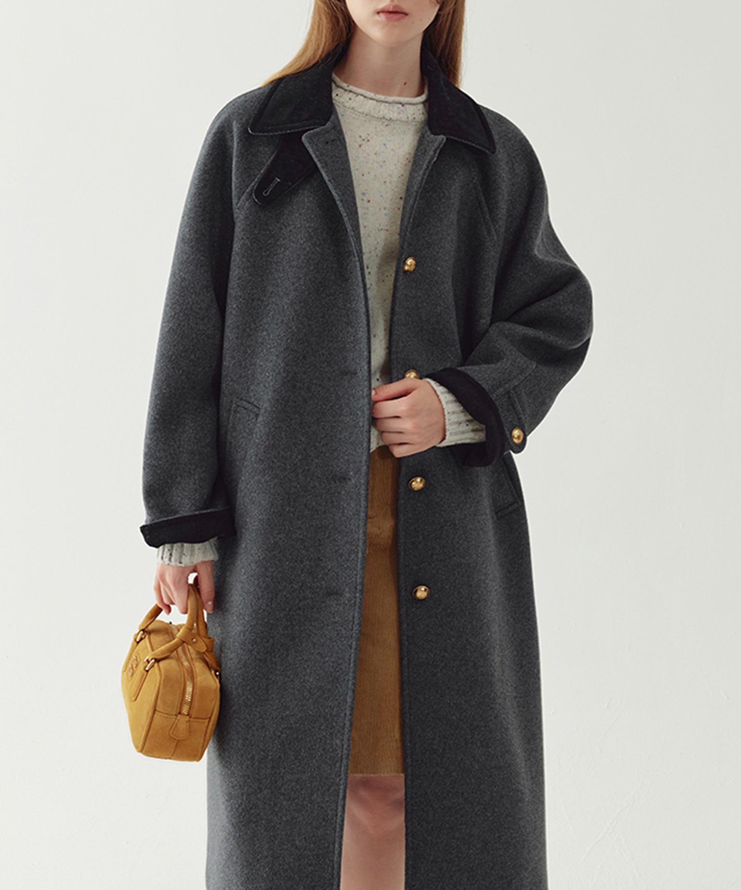 コーデュロイカラー ウールロングコート FD24W264【Fano Studios