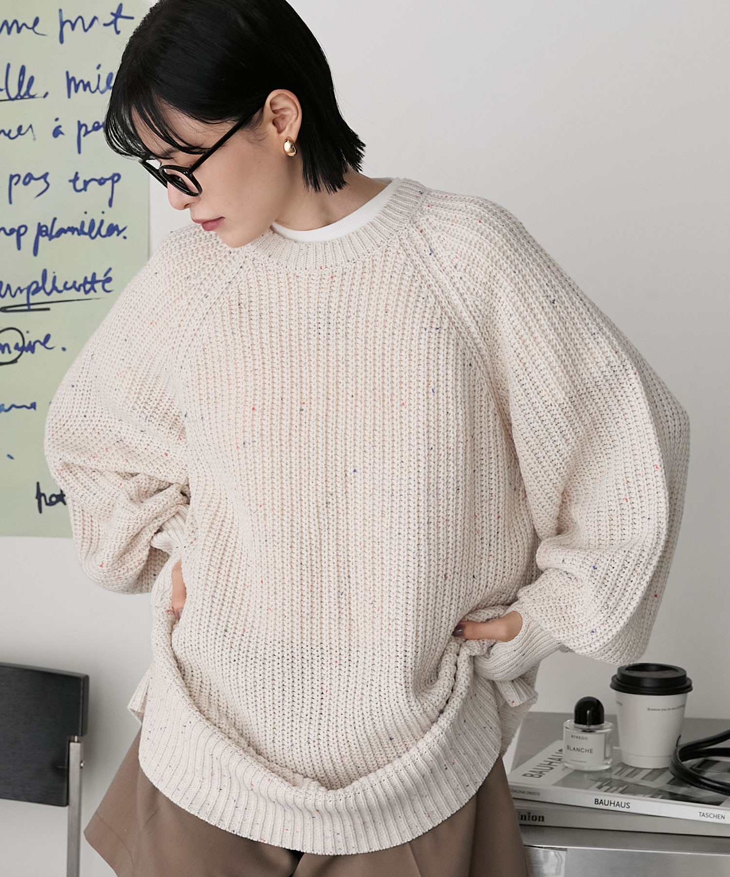 forksy.】フィンガーホールロングアームニット forksy.│MONO-MART